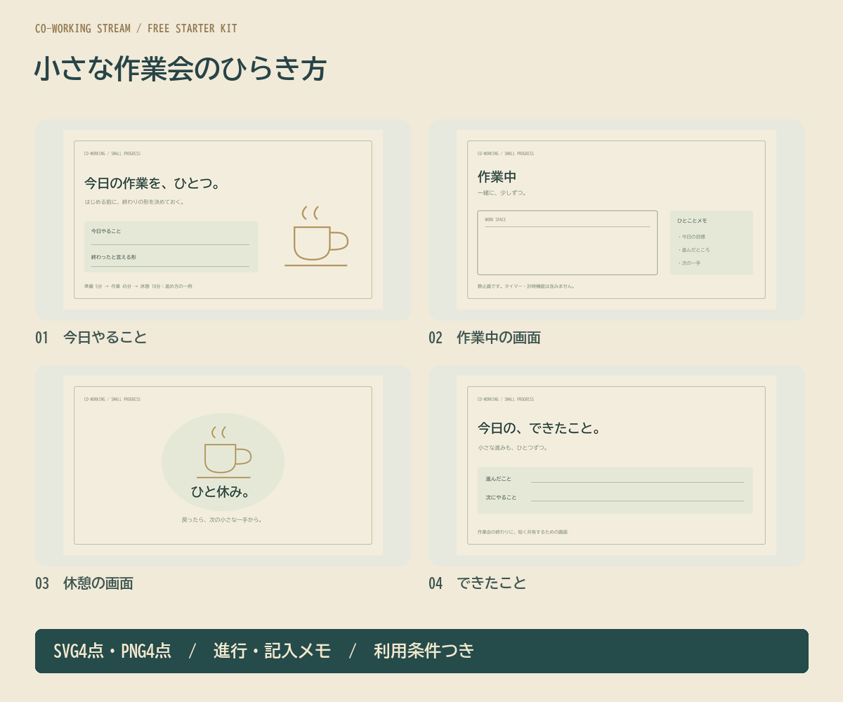 小さな作業会のひらき方の収録一覧